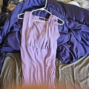 New York & Company Asymmetrical Dress in Light Purple